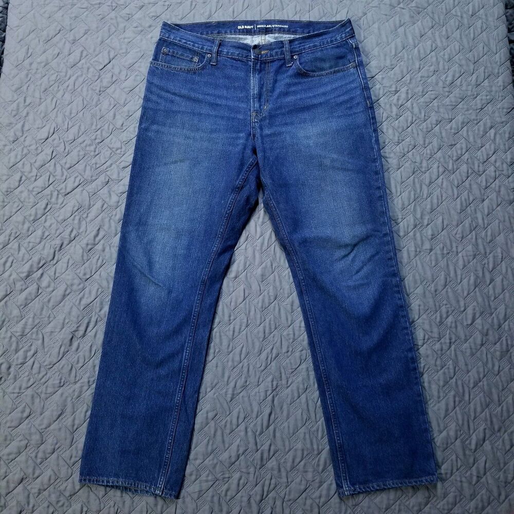 Old NAVY Jeans Mens 36X32 Blue Regular Standard Dark Wash American Denim
